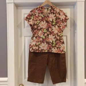 Tommy Bahama silk shirt and Bermuda short set.